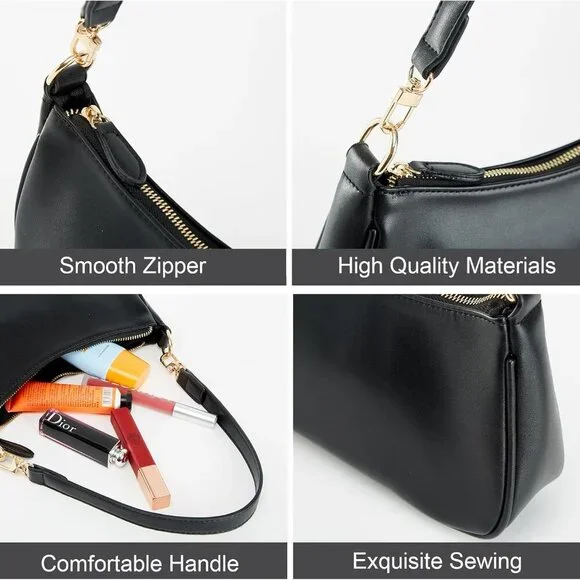 Shoulder Bag for Women with 2 Removable Straps and Zipper Closure Crossbody Bags - Picture 6 of 7